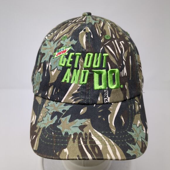 Mountain Dew Get Out and Do Strapback Hat Camo One Size Adjustable - Picture 2 of 8